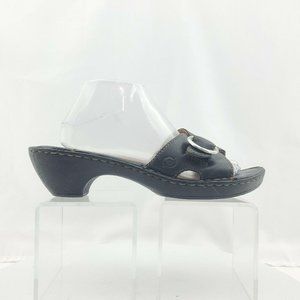 BORN Size 10  / 42 Black Leather Slip On Mule